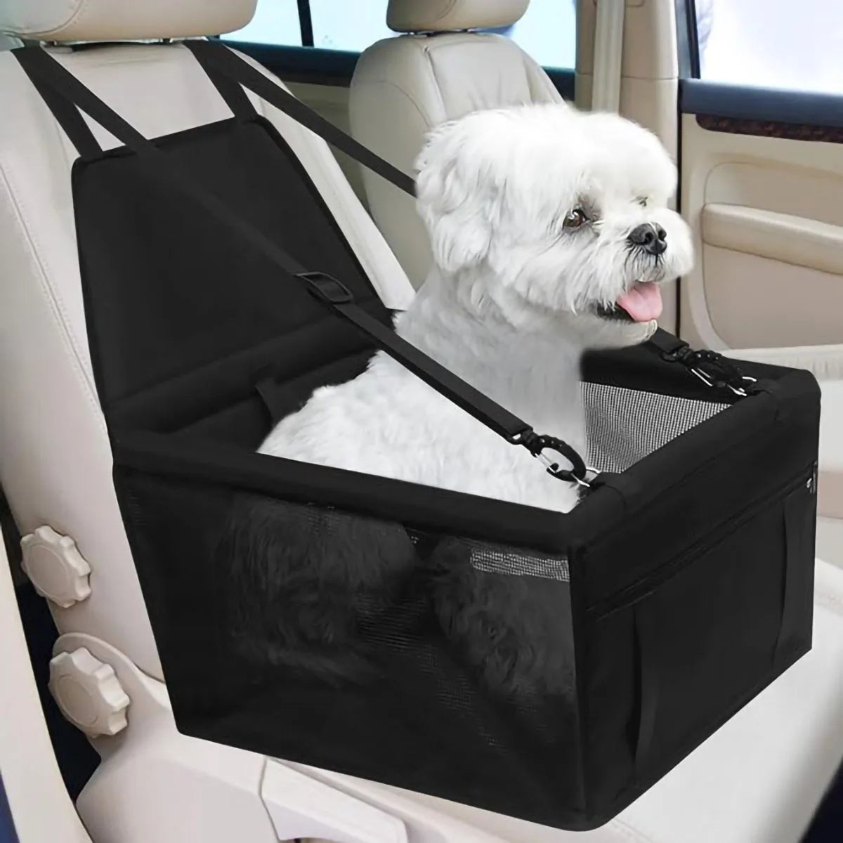 Multi-Use Pet Nest Car Bag Safety Cushion Solid Pattern Oxford Polyester with Plastic for Cats and Dogs