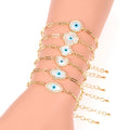 BC1276 Adjustable Evil Eyes Hamsa Hand Charms BraceletsCZ Heart Hand Shape Greek Shell Evil Eyes Bracelet