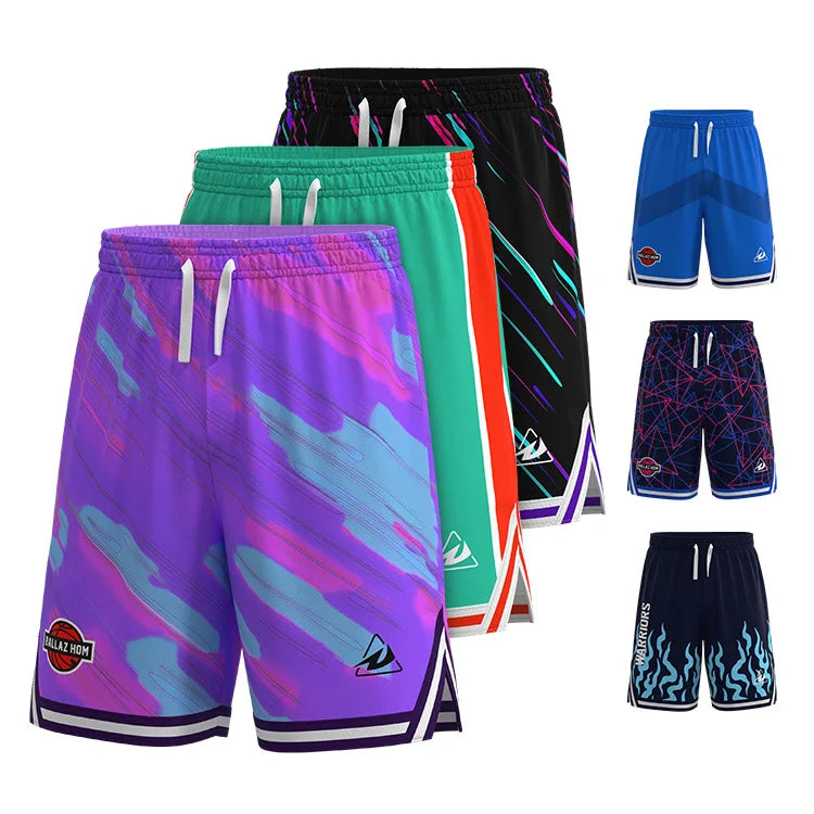 Wholesale Custom Design Casual Breathable Slit Basketball Shorts Moisture Wicking Basketball Sports Shorts
