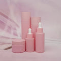 High Grade pink Bottle 30ml 60ml 100ml 120ml Lotion Bottle 15g 30g 50g Cream Can Set Empty Vacuum Glass Container