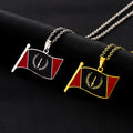 Stainless Steel 18K Gold Plated New Black American Heritage Flag 1967 Sword Flag Juneteenth Banner Flag Pendant Chain Necklace
