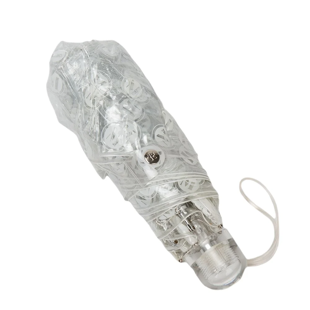 Compact Good-looking Stylish Compact Portable and Transparent 3 Mini Custom Travel Folding Transparent Umbrella with Print