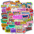 50Pcs Die Cut Vinyl English Phrase VSCO Sticker Pack for Laptop Phone Guitar Bike Skateboard Decorative Stickers