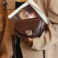 Andong Leather Crossbody Bag for Women Shoulder Messenger Bag Genuine Cow Leather Fashion Cover Style Small Square Bag 6012