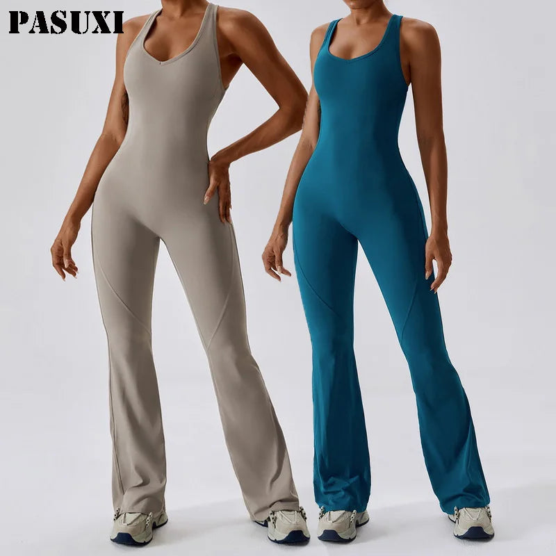 PASUXI Wholesale Soft Sportswear Gym Fitness Sets Jumpsuits Workout Womens Yoga Activewear One Piece Yoga Bodysuits