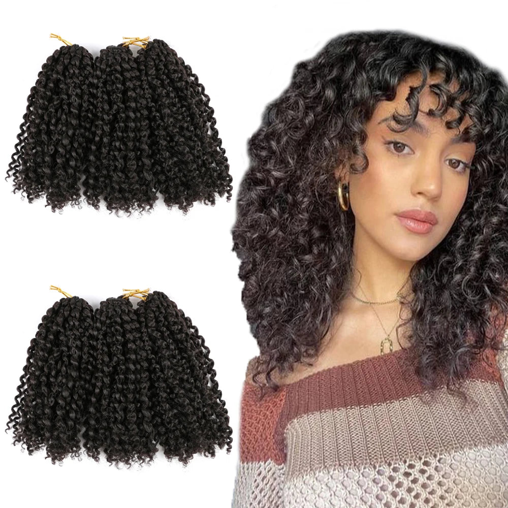 Braids for African Hair Marlybob Water Wave Crochet Hair Ombre Afro Kinky Curly Synthetic Twist Extensions