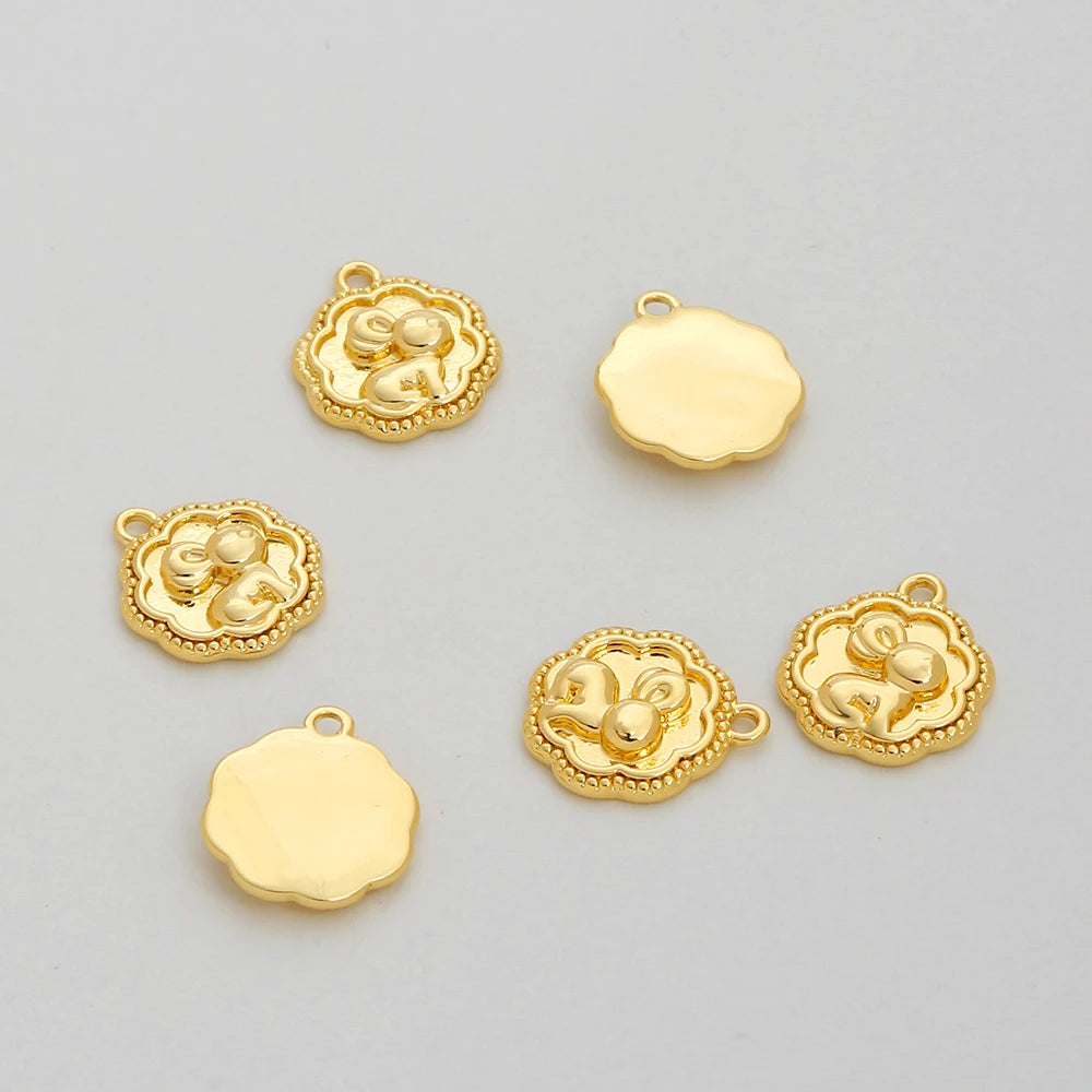 18K Gold Plated Brass Pendants Chinese Style Pendant New Animal Pendant for Jewelry Finding