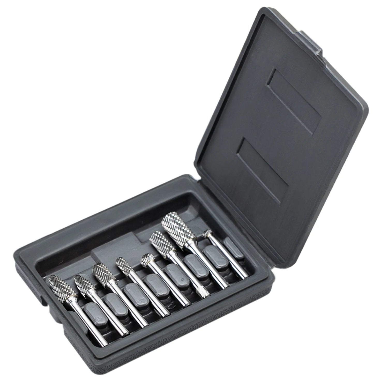 8Pcs Carbide Burrs Set 1/4" 6.35mm Shank Double Cut Rotating Drill for Polishing Cutting Router Bits Rotary Files Kit Tool Part