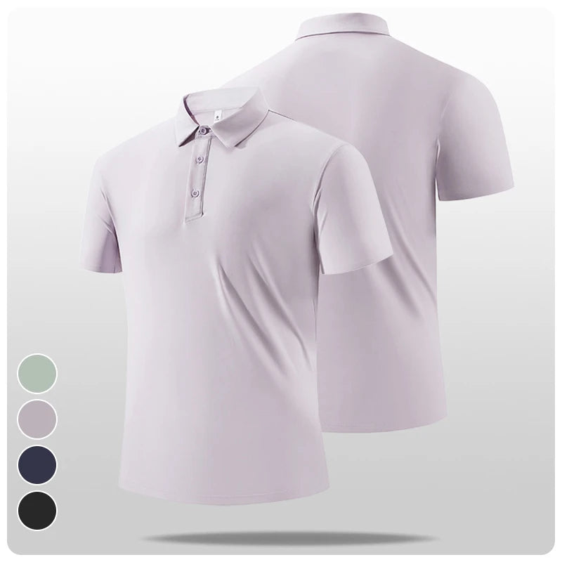 Wholesale 80% Nylon 20% Spandex Golf Quick-drying Stand-up Collar Fashion Running Casual Men Blank Plain Polo Shirts for Men