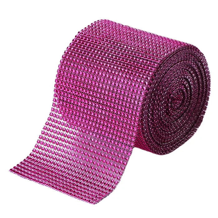 DREA 24 Rows Bling Crystal Ribbons Tulle Rhinestone Trim for Party Birthday Wedding DIY Decorations