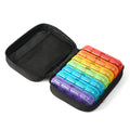 NBBLUESKY High Quality 21 Cases Leather Plastic Travel Pill Case Portable Pill Storage Bag Promotional Portable Pill Case