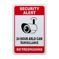 24 Hour Video Sign No Trespassing Aluminum Warning Sign Metal CCTV Warning Sign for Cctv Security Camera