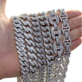Luxury 12mm 15mm 20mm Icy Hip Hop Cuban Link Chain Bracelet Heavy CZ Prong Miami Gold Mens Diamond Jewelry for Weddings Gifts