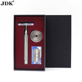 Wholesale Safety Razor Set Stainless Steel Handle Blades Shaving Stand Kit Logo Custom