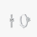 Ailmay 925 Sterling Silver Luxury Circle Sparkling CZ Hoop Earrings Trendy Ear Buckle for Women Wedding Engagement Fine Jewelry