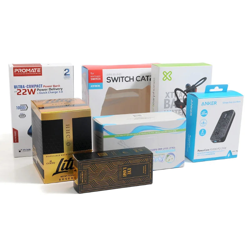 Custom Straight Tuck Box With Clear Window Multipurpose Retail Packaging for Electronic Medicine Cosmetic Daily Goods Packing