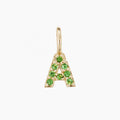 Silver 925 Cute Diamond CZ Mini Alphabet InitialLetter Charm Pendant
