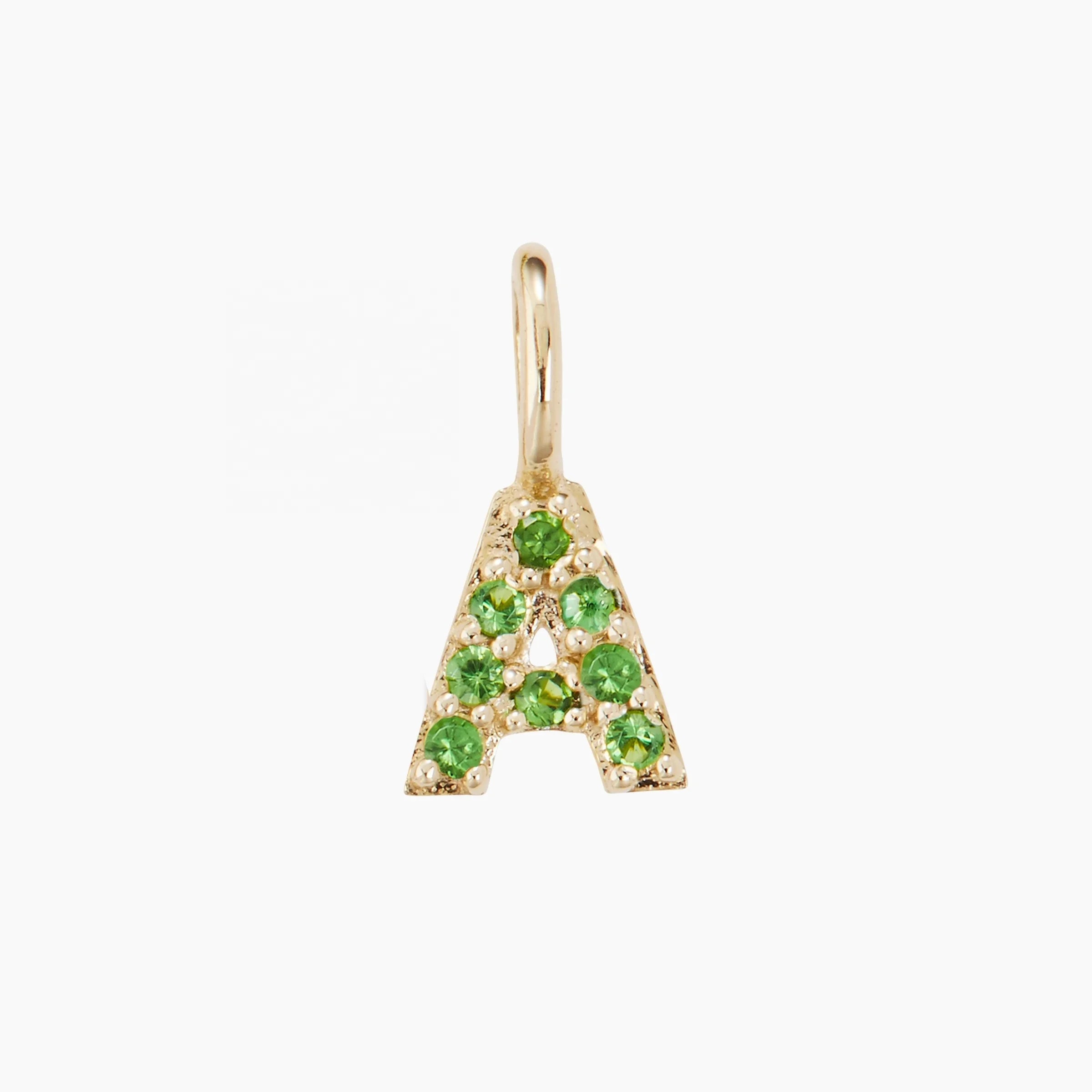 Silver 925 Cute Diamond CZ Mini Alphabet InitialLetter Charm Pendant