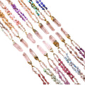 Crystal Necklace 24 Kinds Gemstone Prayer Necklaces Handmade Knot Healing Mala Beads Quartz Point Pendant Energy Yoga Gift