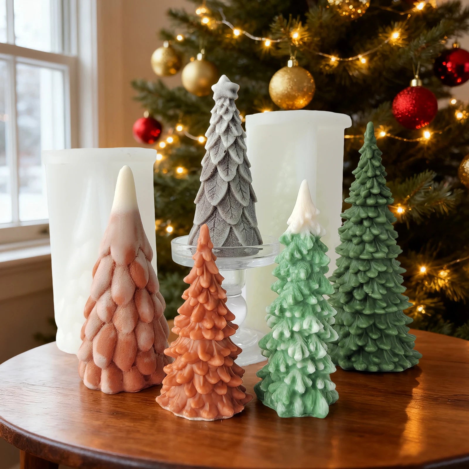 New 3D Christmas Tree Aromatic Candle Silicone Mold for Home Party Decor