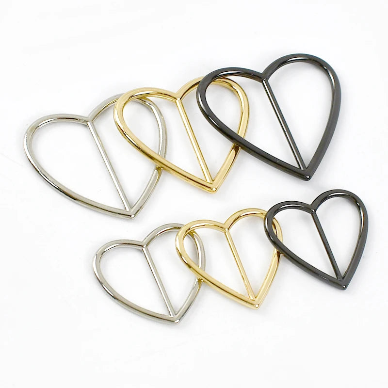 Meetee BF919 20-40mm Handbag Hardware Accessories Adjuster Multi Color Tri-Glide Slider Belt Alloy Heart Decoration Pin Buckles