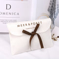 Custom Logo Printed White Cotton Twill Envelope Jewelry Gift Pouch With Ribbon Luxury Envelope Dust Bag for Handbag