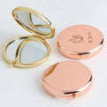 Personalized Double-Sided Round Diamond Pocket Mirror for Education Agriculture Travel Agency Metal Purse Wallet Mirror Favor