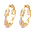 2024 High Quality Well-known Design Luxury Gold Plated  Rectangular Zircon Woman Earring