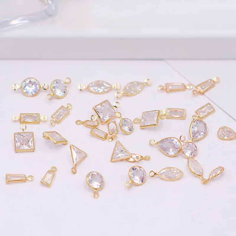 Hot-selling High-quality Small Brass + Zircon Trendy Pendant DIY Handmade Necklace Bracelet Accessories