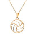 New Arrival Sports Accessories Stainless Steel Collarbone Chain Hollow Volleyball Pendant Necklace Gifts for Women