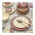 Luxury Silver Rim Ceramic Wave Pattern Tableware Set for 6 People Porcelain Dishes Plates Bowls Sauce Dish Spoon Dinnerware Set
