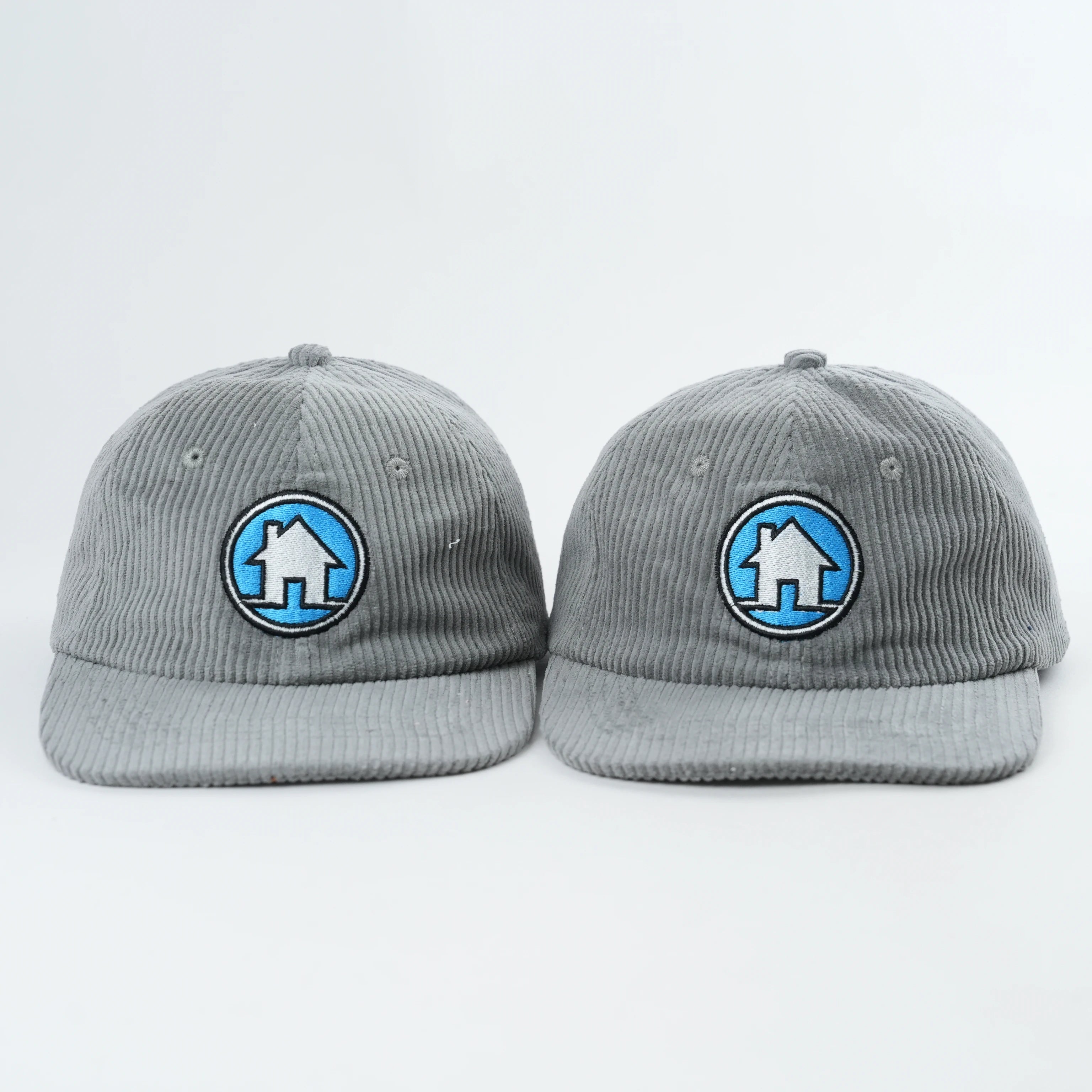 Hot Sale Corduroy Fabric 6 Panel Unstructured Snapback Caps Embroidery logo