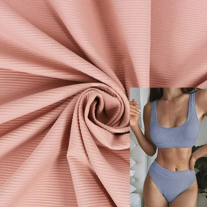 2023 Hot Sale Polyamide Soft Stretch Nylon Spandex 2x2 Rib Knit Fabric
