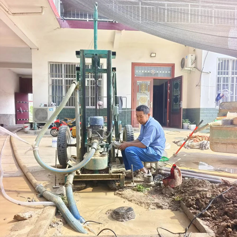 Dolphin Direct Sales Multi Functional Electric 3KW Motor Water Well Drilling Rig with Two Wheel Drive 100m Max Depth