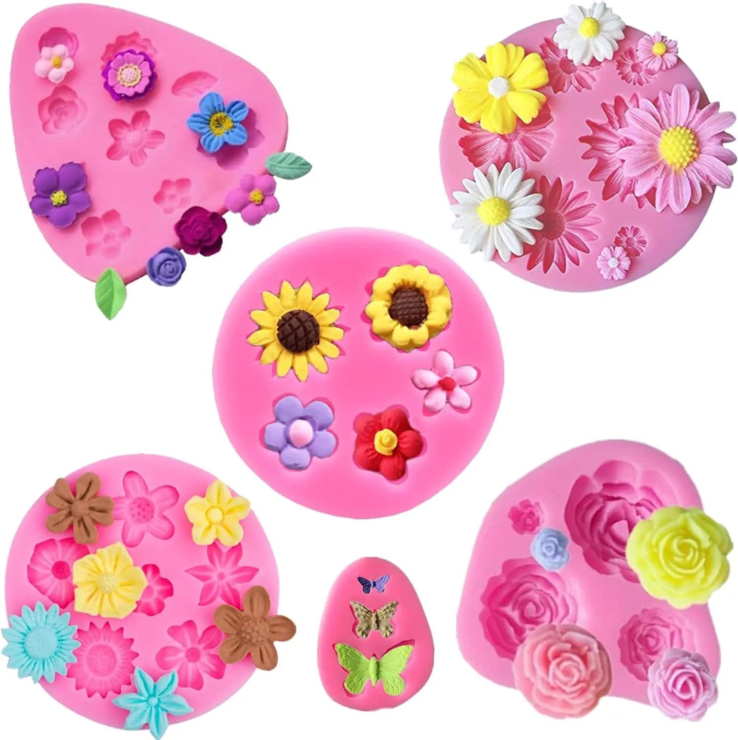 Top Seller Silicone Soap Mold Square Oval Baking Mold Flower Soap Mold for Making Soaps Ice Cubes Jelly