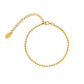 Chris April Stainless Steel 18k PVD Tennis Beads Chain Bracelets for Women