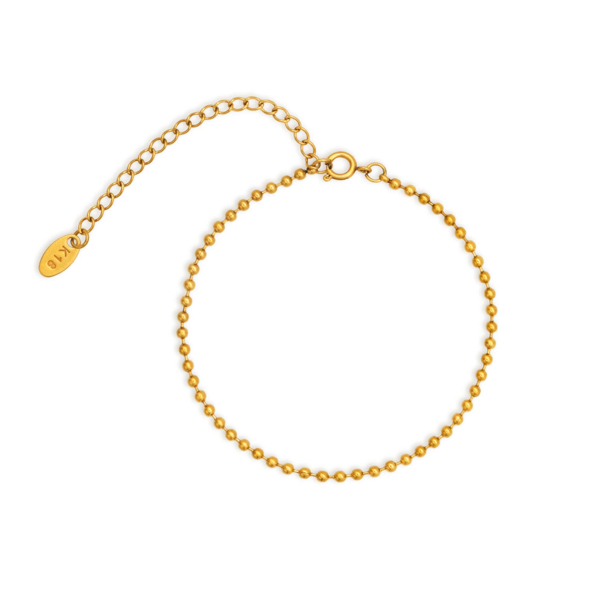 Chris April Stainless Steel 18k PVD Tennis Beads Chain Bracelets for Women