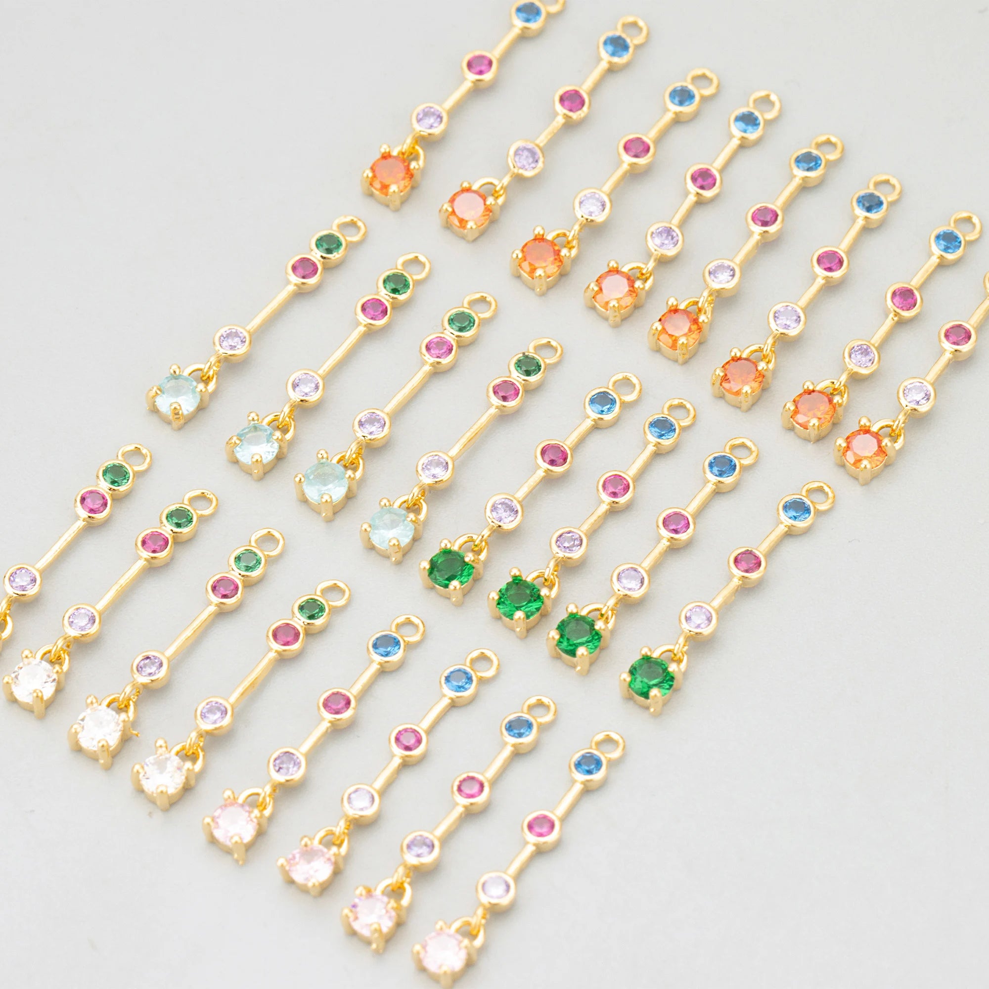 MG27  6pcs/lot Jewelry Accessories18k Gold Platednickel Freecopperzirconscharmsnecklace Making Findingsdiy Pendants