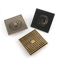 120x120mm Brass Floor Waste Drain Antique Brushed Anti-Odor Strainer Shower Floor Drain square Bathroom Shower Drain Hotel