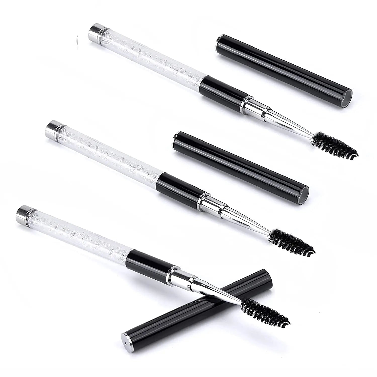 Diamond Rhinestone Lash Brush Reusable Eyelash Brushes Mascara Wand Applicator Eyelash Extension Makeup Tool
