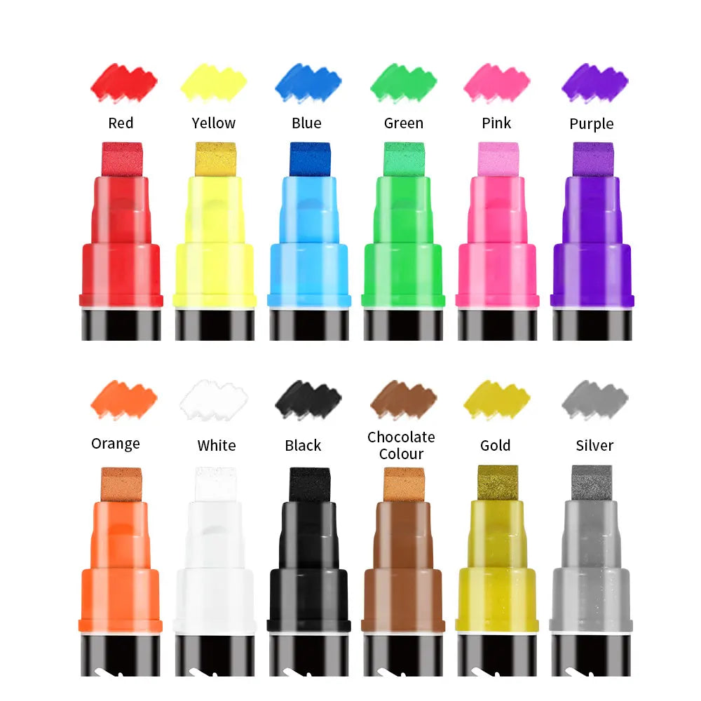 Colored Marker Pens Plastic Pp Paint Permanent Marker Pens Black Acrylic Color Marker Pen for Cd Shoes