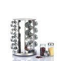 Kitchen Spices Storage Rack Rotating Seasoning Tank Stainless Iron Kitchen Seasoning Jar Storage Shelf Set