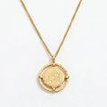 Joolim Jewelry 18K Gold Plated Sun Coin Pendant Choker Necklace Dainty Necklace