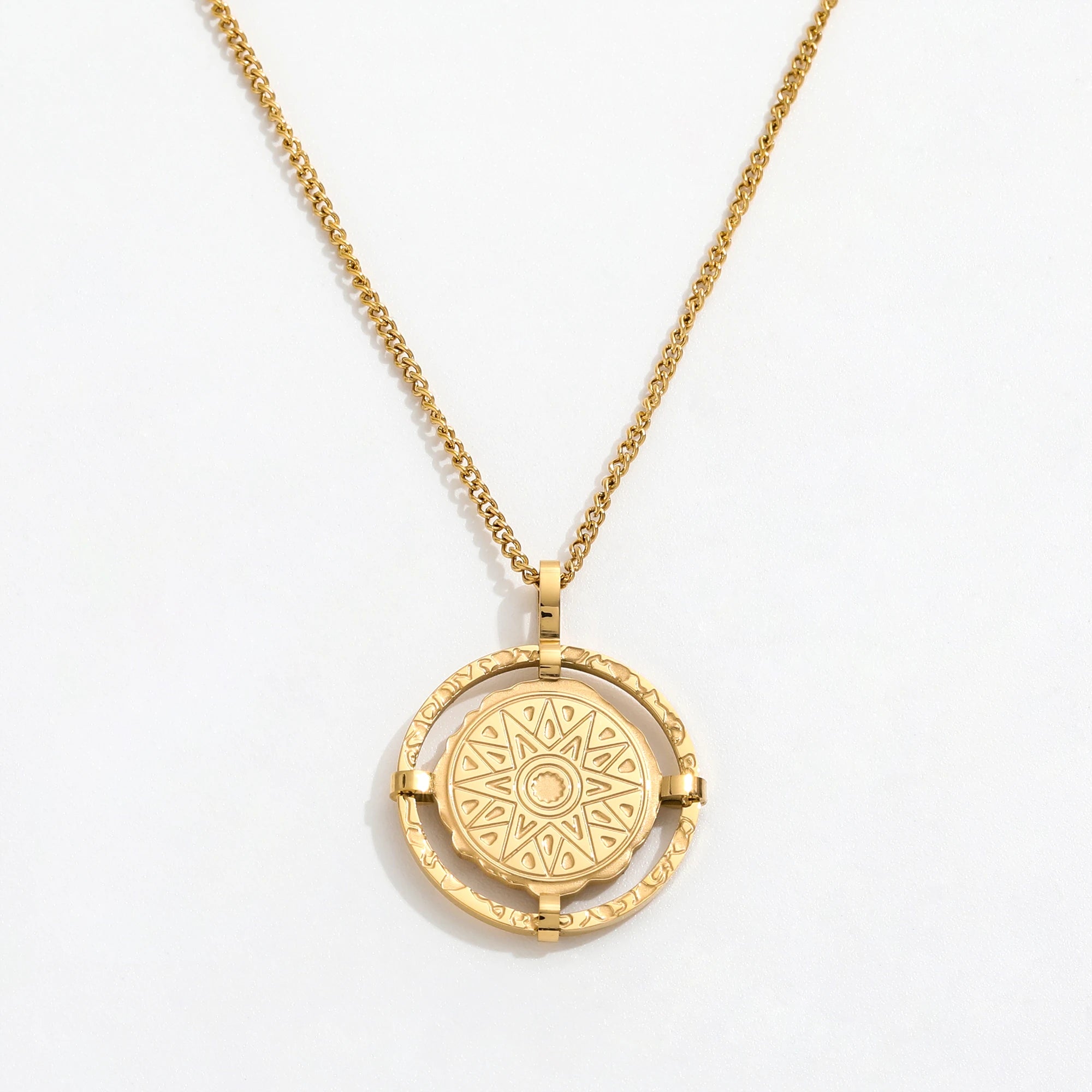 Joolim Jewelry 18K Gold Plated Sun Coin Pendant Choker Necklace Dainty Necklace