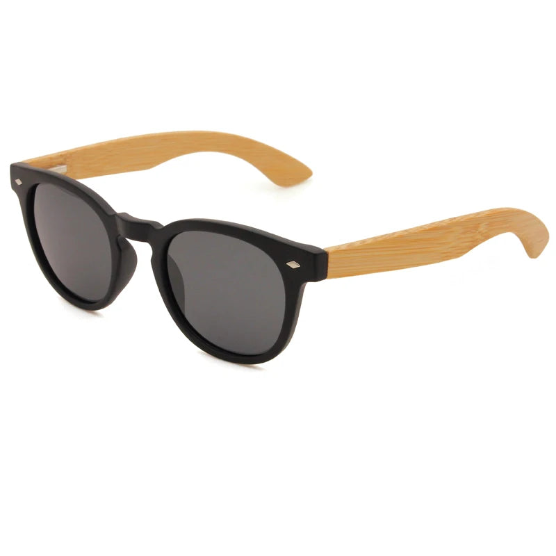 Iconic Style Rivet Decoration Polarized UV400 Lenses Custom Logo Bamboo Sunglasses for  Daily Wear