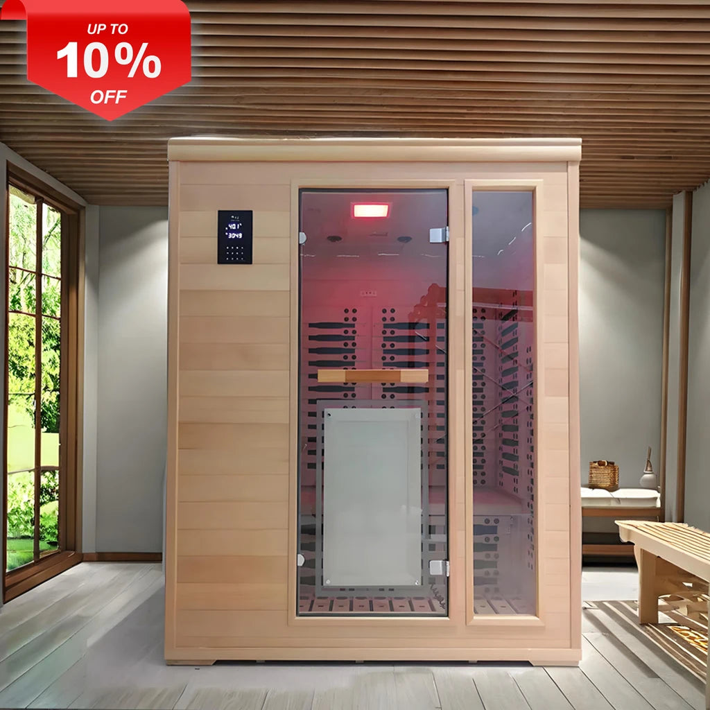 Cheap Ocean Freight Indoor Soild Wood Garden Red Cedar Sauna Shower Room with Control Panel