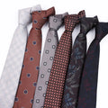 Men's Business Casual Striped Plaid Pattern Polyester Tie with Casual Stylish Design