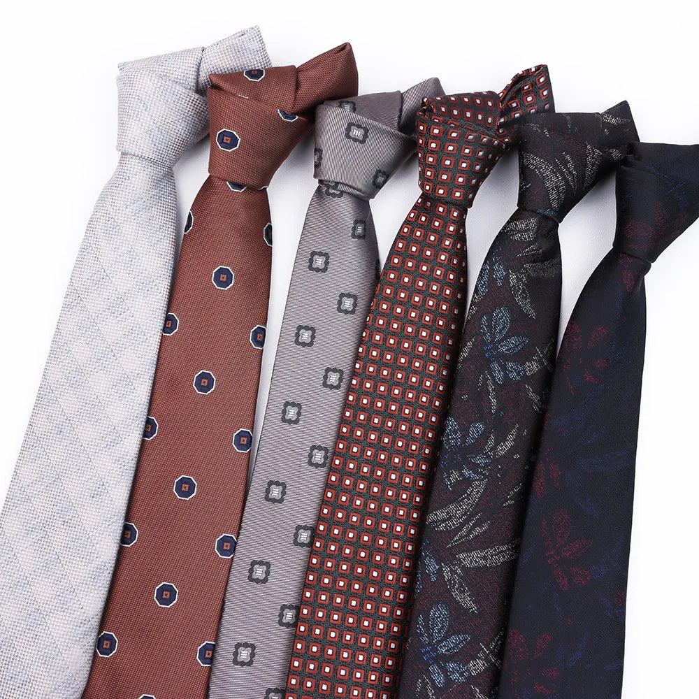 Men's Business Casual Striped Plaid Pattern Polyester Tie with Casual Stylish Design