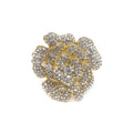 New Arrival Large Size Gold Metal Napkin Ring Rose Flower Rhinestone Napkin Ring for Party Wedding Banquet Table Decoration