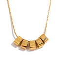 JINYOU 2384 Stainless Steel 316l Geometric Pendant Necklace Gold Color 18K PVD Plated Metal Statement Jewelry Women Gift